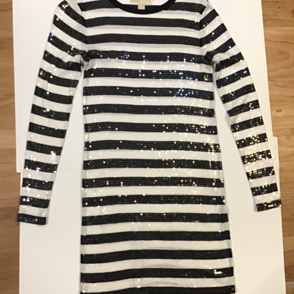 Micheal Kors Black and white striped sequin dress size xs - Picture 14 of 15